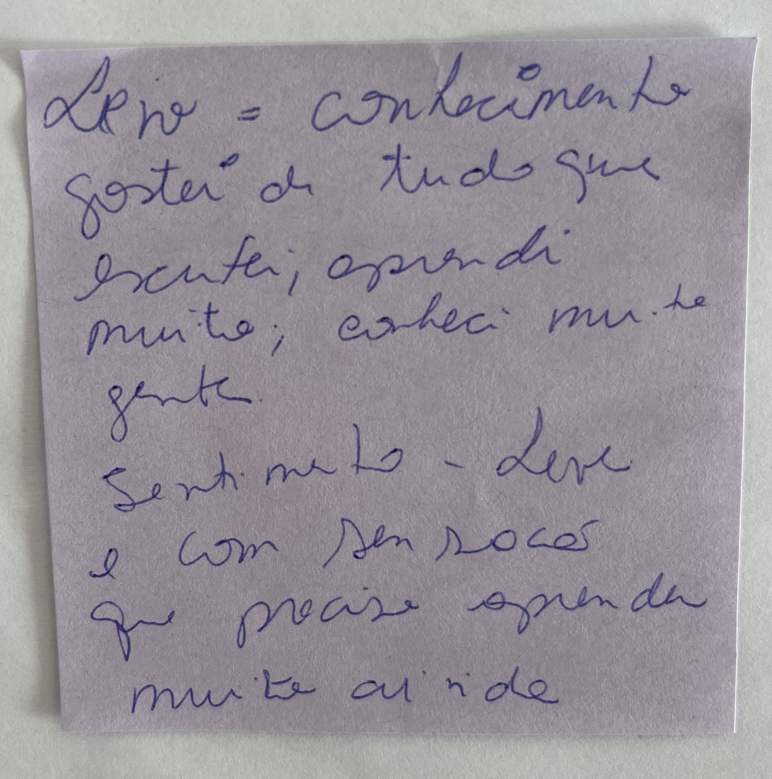 Depoimento de membro da Roda
