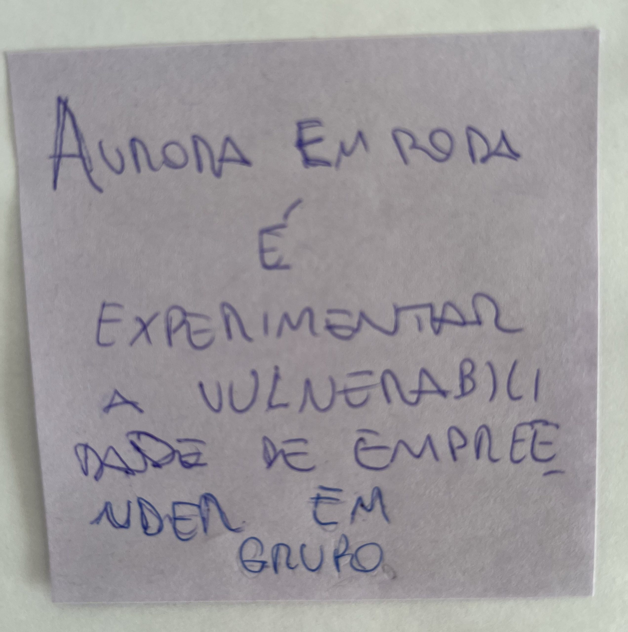 Depoimento de membro da Roda