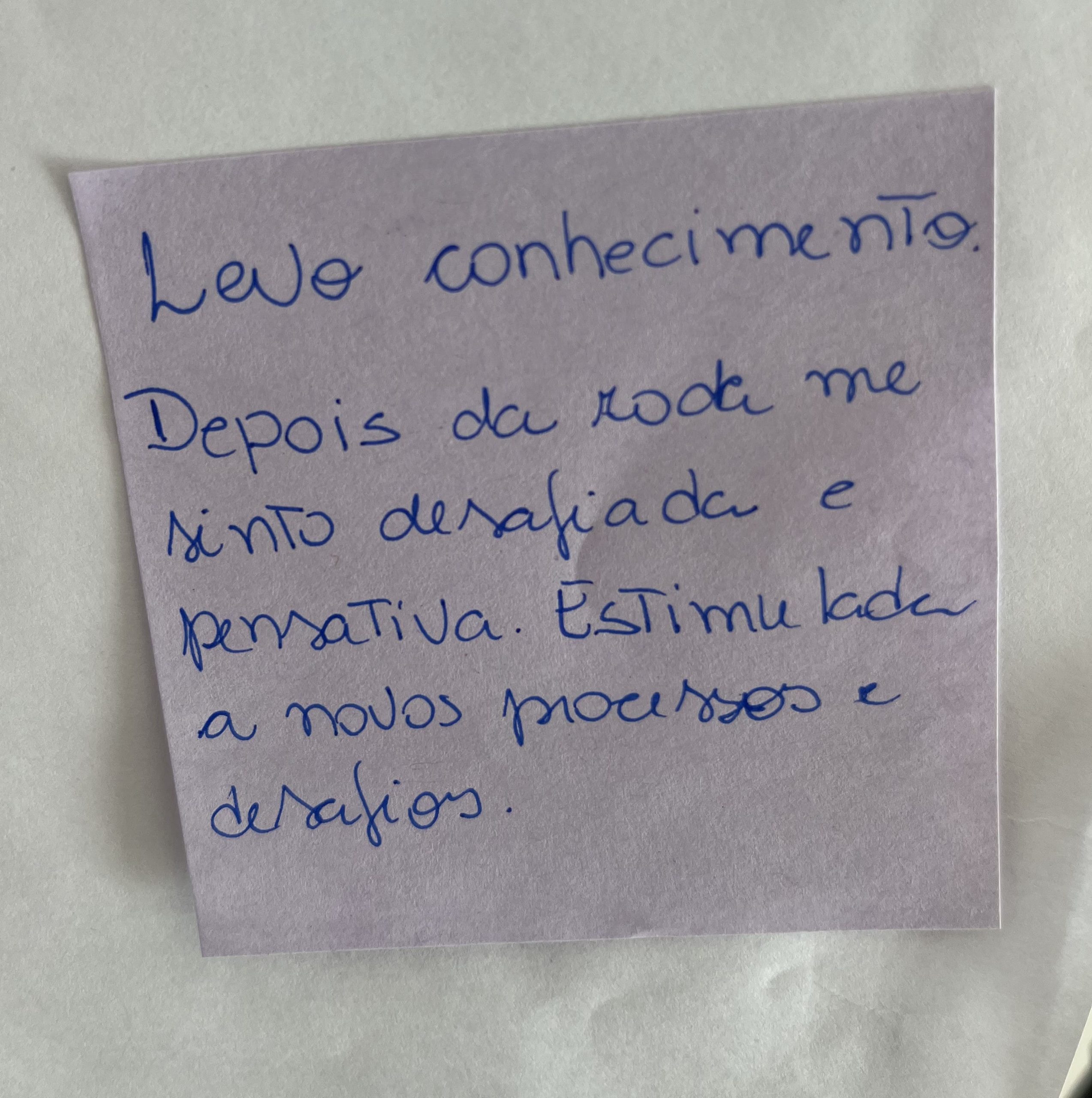 Depoimento de membro da Roda