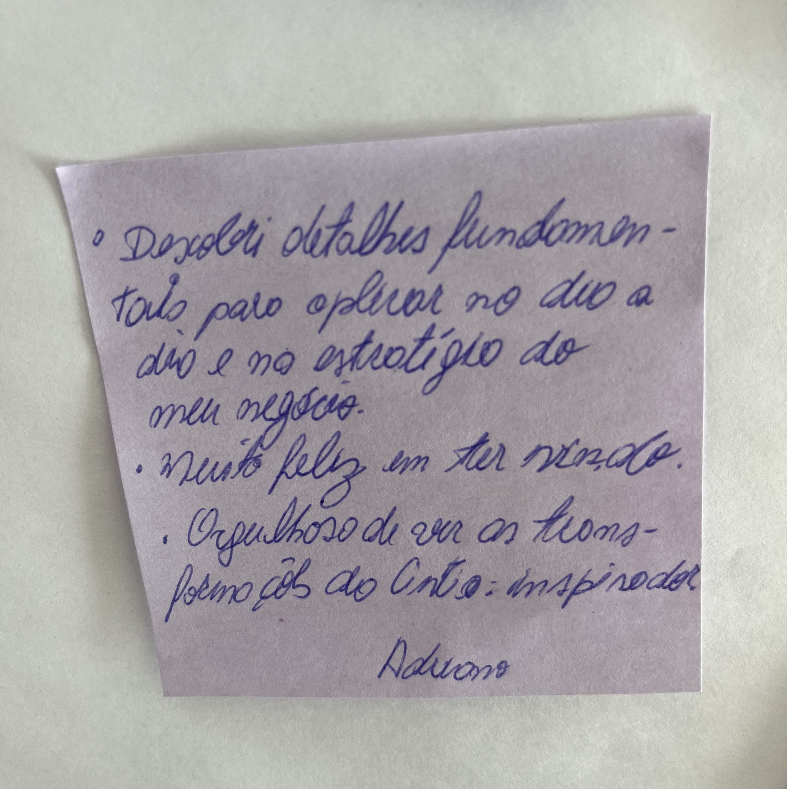 Depoimento de membro da Roda