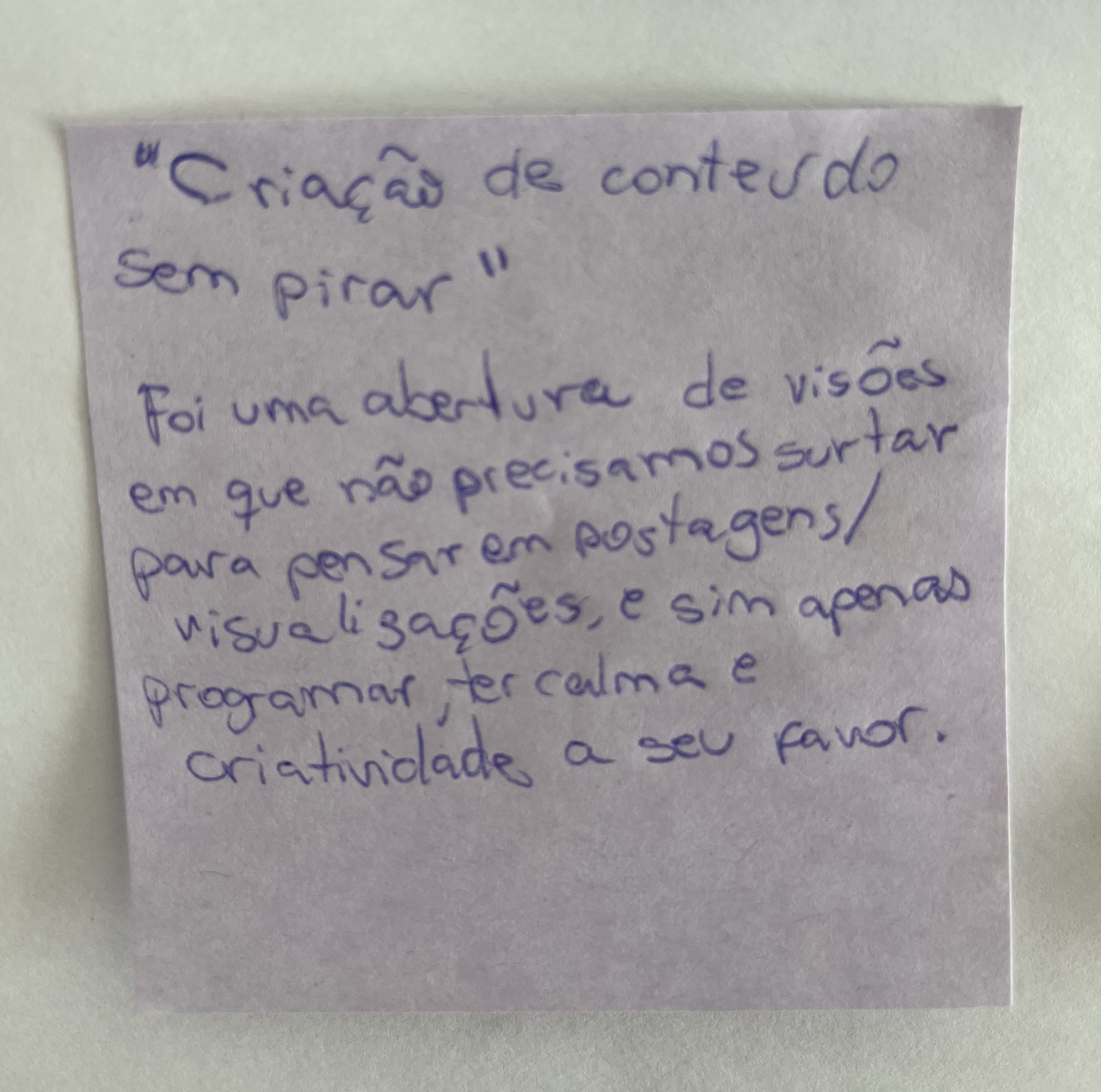 Depoimento de membro da Roda
