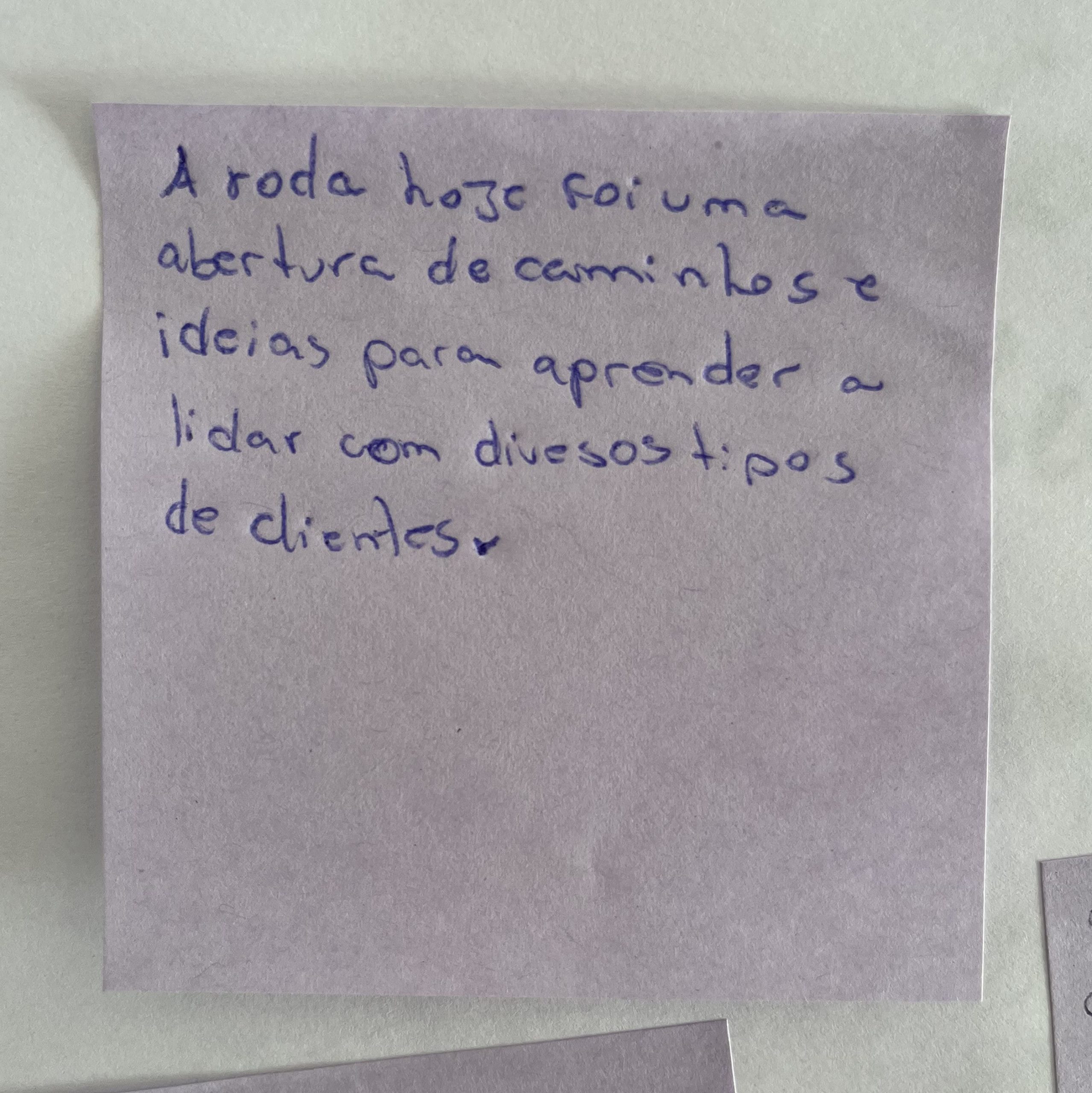 Depoimento de membro da Roda