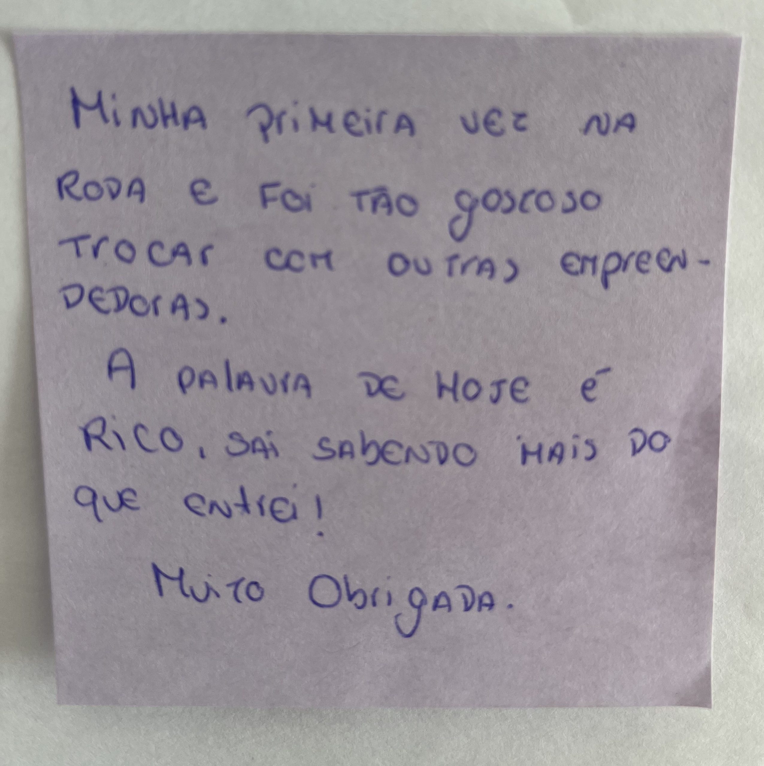 Depoimento de membro da Roda