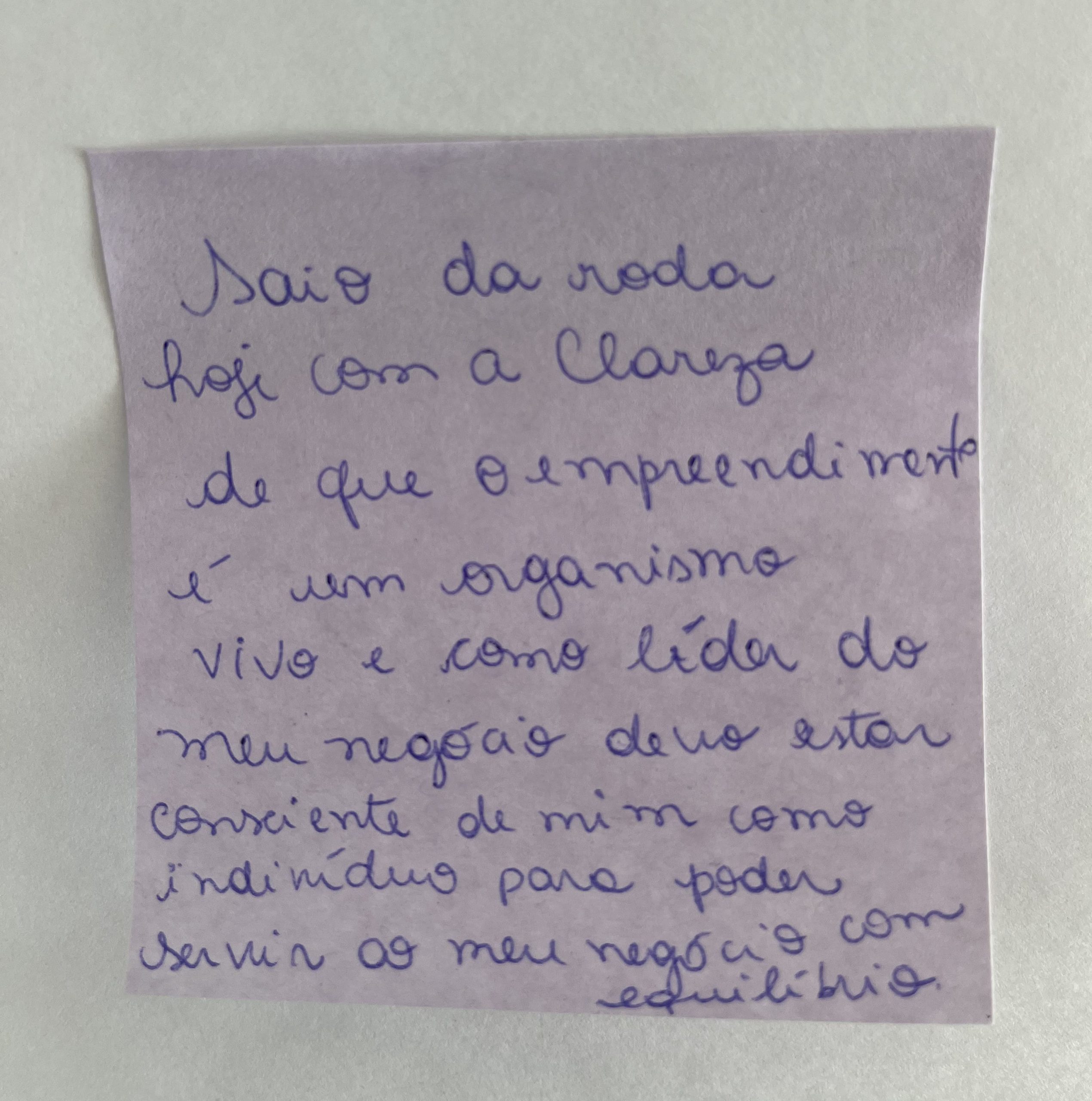 Depoimento de membro da Roda